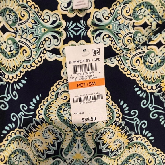 🔥💙NWT Charter Club size SP (Small Petite) stretchy dress. Navy/blue/white - Picture 5 of 6